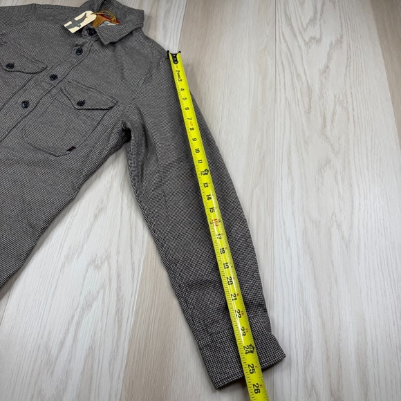 Relwen Mens Camel Black Houndstooth Stretch Workwear Button Up Shirt Size S NWT - Picture 11 of 11